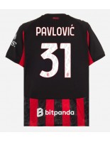 Moške Nogometnih dresov AC Milan Strahinja Pavlovic #31 Domači 2025-26 Kratki rokavi